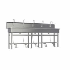 SANI-LAV Wash Station: 45 in Overall Ht, 97 in Bowl Lg, 8 in Bowl Dp, 0.5 gpm Flow Rate, 16 ga (MPN 510FS-0.5). Key specifications — Includes Side Splash: Side Splash Not Included; Brand: SANI-LAV.