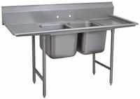 ADVANCE TABCO Scullery Sink: 2 Bowls, 42 in Overall Ht, 101 in Overall Lg, 31 in Overall Wd (MPN 9-42-48-24RL). Key specifications — Brand: ADVANCE TABCO.