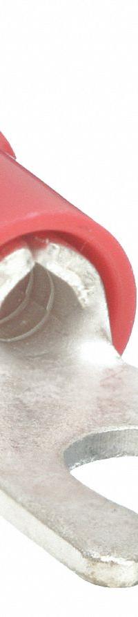 GRAINGER Fork Terminals: Red, Vinyl, #8 Stud Size, 22 AWG – 16 AWG Wire Range, Locking Fork, 600 V (MPN 5WHD5). Key specifications — Barrel Style: Funnel Entry; Manufacturer Part Number: 5WHD5; Brand: GRAINGER.