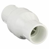 DAYTON Spring Check Valve: Inline Valve Body, 1 1/2 in Pipe Size, Socket x Socket, PVC, Female, Std (MPN 4RG74). Key specifications — Brand: DAYTON; Poppet Material: Stainless Steel.