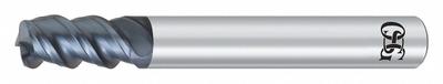 OSG Corner Radius End Mill: Carbide, WXS Coated, 3 Flute, 20 mm Mill Dia, 40 mm LOC - Carbide Corner-Radius End Mills for Hardened Materials