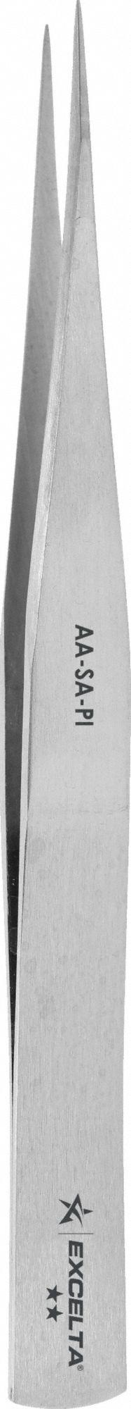 EXCELTA Tweezers: Stainless Steel, Point, Straight Tip (MPN AA-SA-PI). Key specifications — attr1002355: Stainless Steel; attr1002345: EXCELTA; attr1002348: Stainless Steel; attr1002358: Smooth; attr1002361: AA-SA; attr1024781: Standard.