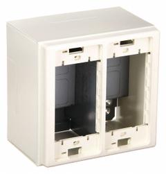LEGRAND Divided Device Box: 2400D, 1 7/8 in Wd, 7/8 in Ht, Steel, Ivory, 2 Gangs (MPN V2444D-2A). Key specifications — Series: 2400D; Material: Steel; Color: Ivory; For Use With: 2400 Raceways; Brand: LEGRAND; Item: Divided 2-Gang Device Box.