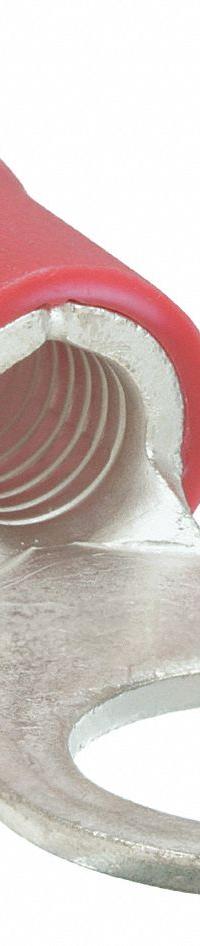 GRAINGER Ring Terminal: Red, Vinyl Insulation, 3/8 in Stud Size, 8 AWG to 8 AWG Wire Sizes, 600 V (MPN 5WHA6). Key specifications — attr1308027: GRAINGER.