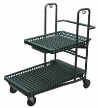 R.W. ROGERS Utility Cart: 600 lb, 2 Shelves, 37 in L x 22 in W Self, Flat, (2) Rigid/(2) Swivel (MPN RWR-PRE-850G). Key specifications — Brand: R.W. ROGERS; Caster/Wheel Configuration: (2) Swivel.