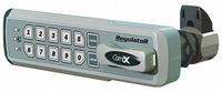 COMPX REGULATOR Electronic Keyless Lock: Brushed Nickel, Deadlatch, 1 1/2 in Body Ht, 12 Buttons (MPN REG-S-L-3). Key specifications — Finish: Brushed Nickel; Latch Type: Deadlatch; Brand: COMPX REGULATOR; Manufacturer Part Number: REG-S-L-3.