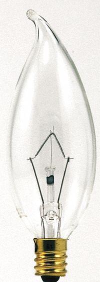 LEDVANCE/ SYLVANIA Incandescent Bulb: Candelabra Screw (E12), Incandescent, (B) Bullet, B10, 2850K (MPN 13452). Key specifications — Bulb Shape: B10; Voltage: 120V AC; Bulb Finish: Clear; Color Temperature: 2850K; Brand: LEDVANCE/ SYLVANIA.