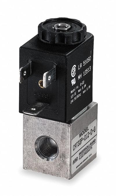 ARO Solenoid Air Control Valve: CAT, Three-Way / Two-Position, 24V DC - ARO CAT Series Solenoid-Operated Inline Air Control Valves