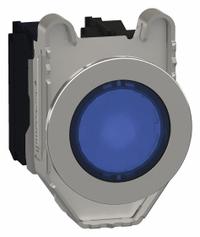 SCHNEIDER Illuminated Push Button: Illuminated, Flush Profile, Metallic, 30 mm, 1NO/1NC (MPN XB4FW36M5). Key specifications — Brand: SCHNEIDER; Action: Momentary; Series: XB4; Push Button Material Type: Metallic.