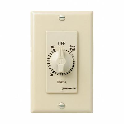 INTERMATIC Spring-Wound Timer: 30 min Max, SPST, 120/277V AC, No Wall Plate Included - Spring-Wound Mechanical Timers without Wall Plates