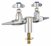 INSTOCK Needle Valve: Needle Valve, Threaded Shank, 2 Handles, 2 Outlets, Cross, 6.8 scfm Flow Rate (MPN GRL2880-132SWSA-A). Key specifications — Brand: INSTOCK; Color/Finish: Chrome; Product Type: Needle Valve; Index Color: Orange; Flow Pattern: 90 Degree.