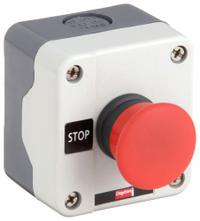 DAYTON Control Station: Mushroom Head Push Button, 0 Pilot Lights, 1NC, Stop, Momentary (MPN 32W274). Key specifications — Brand: DAYTON; Operator Legend: Stop; Operator Color: Red; Operator Configuration: Mushroom Head Push Button; Operator Configuration Type: (1) Mushroom Push Button.
