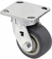 APPROVED VENDOR Plate Caster: Corrosion-Resistant, Swivel, Polyurethane, 4 in Wheel Dia, Rectangle (MPN P25SX-UP040D-14). Key specifications — attr1100083: Gray; attr1100117: APPROVED VENDOR; attr1172832: Swivel.