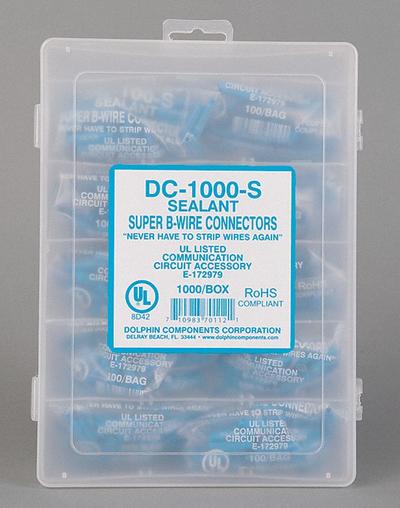 DOLPHIN COMPONENTS CORP Insulation Displacement Connector: 1 Ports, Blue, 300 V - Single-Port Run Tap Wire Connectors