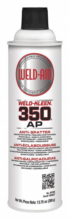 WELD AID Antispatter: Weld-Kleen 350 AP, 13.75 oz Aerosol Can (MPN 007088). Key specifications — Brand: WELD AID; Series: Weld-Kleen 350 AP.