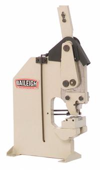 BAILEIGH INDUSTRIAL Hole Punch: Manual, 9 ga Capacity (Steel), 6 1/4 in Throat Dp, Adj Dp Stop (MPN HP-160). Key specifications — attr67947: 9/16 in Round Punch and Die; attr67935: BAILEIGH INDUSTRIAL; attr67940: Yes; attr67948: (9) Sets of Punches and Dies Ranging from 1/8 in to 5/8 in Round.