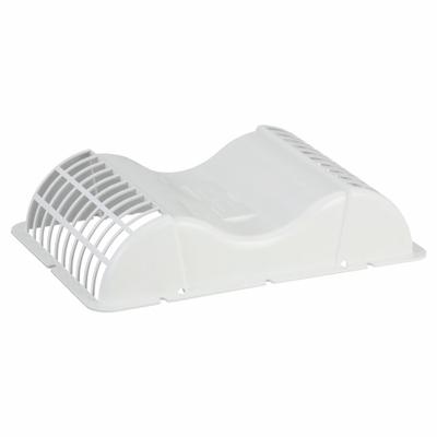 FANTECH Soffit Vent: Louvered Hood Venting, Rectangular, 3 in_4 in_5 in Duct, Plastic - Wall & Soffit Vent Caps
