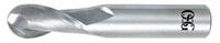 OSG Ball End Mill: Carbide, 2 Flute, 0.5 mm Mill Dia, 1.5 mm LOC, 39 mm OAL (MPN 402-0197-BN)