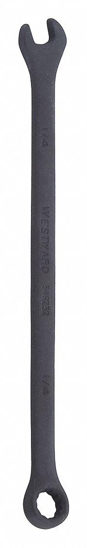 WESTWARD Combination Wrench: Alloy Steel, Black Oxide, 1/4 in Head Size, 4 7/8 in Overall Lg, Offset (MPN 54RZ32). Key specifications — attr309539: 1/4 in; attr309567: No; attr324930: WESTWARD.