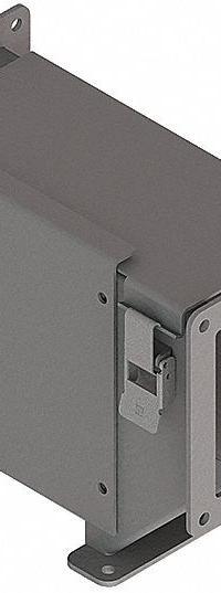 Wireway Tee: 4 in Wd, 4 in Ht, 10 in, Hinged Cover with Quick-Release Latches, Steel (MPN F44LTC). Key specifications — Cover Location: Top and Outside; Brand: HOFFMAN; With Knockouts: No.