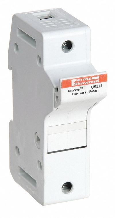 MERSEN Fuse Block: Finger-Safe, 1 Pole, 600 V AC, DIN Rail Mounting - UL Class J Fuse Blocks