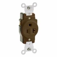 LEVITON Plugs and Receptacles: Single, 5-20, Brown, 125V AC, 20 A, 2 Pole / 3 Wire (MPN 5891)