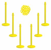 APPROVED VENDOR Barrier Post Kit: Yellow Chain Color, 50 ft Chain Lg, 6 Posts, Yellow Post Color (MPN 71102-6). Key specifications — attr981817: Yellow; attr981800: Yellow.