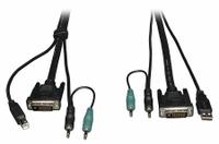 EATON TRIPP LITE KVM Switch Cable Kit: DVI/Stereo Audio, Tripp Lite Series, 6 ft Lg, Male, Male (MPN P759-006). Key specifications   — Brand: EATON TRIPP LITE; Connection Technology: DVI; Product Type: KVM Cable Kit; Compatible KVM Switch Type: Tripp Lite Series; End 1 Connection Type: DVI-D; USB-A; 3.5 mm; End 1 Gender: Male.