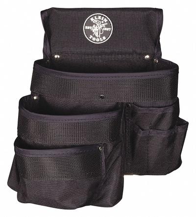 KLEIN TOOLS Tool Pouch: For 2 1/2 in Belt Wd - Max, 9 Pockets - Nylon Tool Pouches