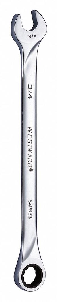 WESTWARD Combination Wrench: Alloy Steel, Chrome, 3/4 in Head Size, 12 in Overall Lg, Std (MPN 54PN83). Key specifications — attr309600: 3/4 in; attr309611: Chrome; attr309610: Alloy Steel; attr309604: No; attr309612: No; attr309613: No; attr309615: No; attr324932: WESTWARD.
