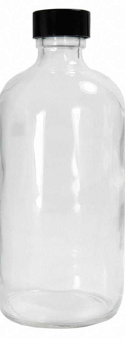 QORPAK Sampling Bottle: 480 mL - Clear Narrow Mouth Round Glass Lab Bottles