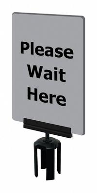 TENSABARRIER Acrylic Sign: Gray, Please Wait Here Message, 11 in Overall Lg, 7 in Overall Wd (MPN S21-P-36-7X11-V-HDSB-1701-33). Key specifications — Brand: TENSABARRIER; Color: Gray; Includes: Mounting Adapter; Message: Please Wait Here; For Use With: Tensabarrier Posts; Material: Acrylic.