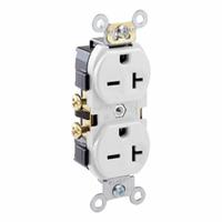 LEVITON Duplex Receptacle Outlet: Duplex, 6-20, White, 250V AC, 20 A, 2 Pole / 3 Wire (MPN 5822-WCP)