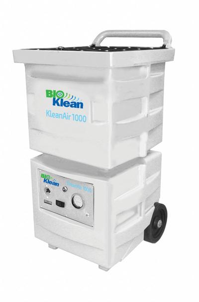 BIOKLEAN Air Scrubber: Polyethylene, Negative Air Pressure/Particulate Filtration - Heavy-Duty Steel Negative Air Machines