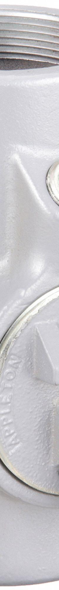 Sealing Fitting with Drain - Vertical: Iron, 2 in Trade Size, Female, 6 1/4 in Overall Lg (MPN EYD-6). Key specifications — Brand: APPLETON ELECTRIC; Connection Type: Threaded; Thread Gender: Female; Ends - Hazardous Fittings: 2 in FNPT x 2 in FNPT; Material: Iron; Hazardous Location Rating: Class III; Thread Type: NPT; Standards: UL 886.
