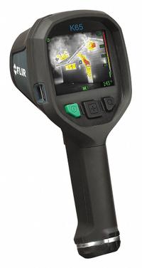 FLIR Infrared Camera: 51° x 38°, USB, +/-4.0% of Reading or +/-4.0° Whichever is Greater Accuracy °C (MPN FLIR K65). Key specifications — Focus Method: Fixed; Manufacturer Part Number: FLIR K65; Brand: FLIR; Field of View: 51° x 38°; Intrinsic Safety: Intrinsically Safe; Lens Angles Included: 51°; Features_Broad: Multiple Image Modes.
