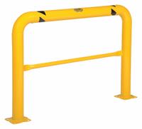 VESTIL Machine Guard: 42 5/8 in Top Rail Ht, 7/8 in Mounting Hole Dia, 21 in Mid-Rail Ht, Guardrail (MPN HPRO-60-42-4). Key specifications — Color: Yellow; Material: Steel; Rail Mounting Style: Floor Mounted; Includes Mid-Rail: Mid-Rail Included.