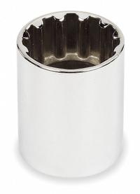 PROTO Socket: SAE, 3/8 in Drive Size, 7/16 in Socket Size, Spline, Std, Chrome, Not Tether Capable (MPN J5214SPL). Key specifications — attr1204417: PROTO; attr1204392: Chrome.