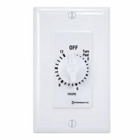 INTERMATIC Spring-Wound Timer: 12 hr Max, SPST, 277V AC, No Wall Plate Included, White (MPN FD12HWC). Key specifications — Brand: INTERMATIC; Includes Hold: No Hold Included.