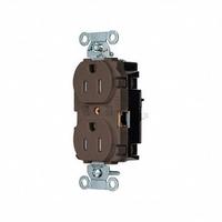 HUBBELL Receptacle: Duplex, 5-15, Brown, 125V AC, 15 A, 2 Pole / 3 Wire (MPN BR15STTR)
