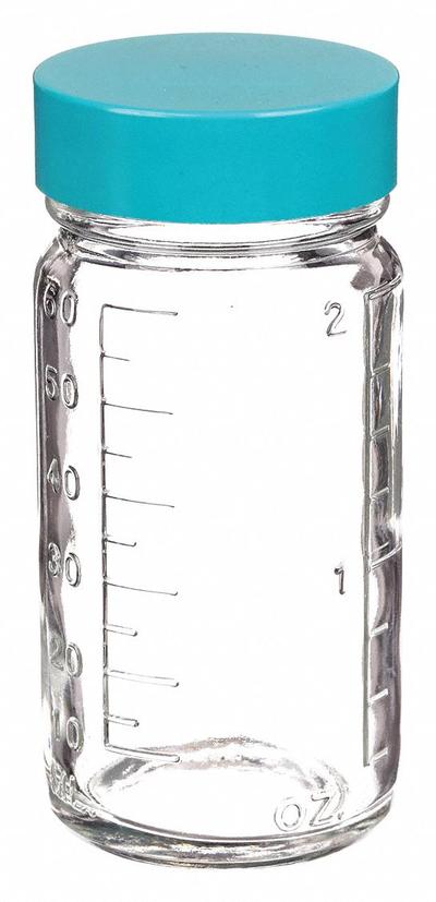 APPROVED VENDOR Mixing/Storage/Sampling Bottle: 60 mL, 38-400, Colorless, 48 Bottles - Clear Wide Mouth Round Glass Lab Bottles