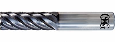 OSG Corner Radius End Mill: Carbide, TiAlN Coated, 7 Flute, 3/8" Mill Dia, 1-1/8" LOC - Fast-Cutting Carbide Corner-Radius End Mills for Stainless Steel & Super Alloys