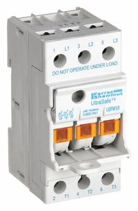 MERSEN Fuse Block: Finger-Safe, 3 Pole, 600 V AC, DIN Rail Mounting, Screw Termination (MPN USFM10I). Key specifications — Brand: MERSEN.