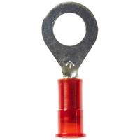 3M Ring Terminal: Red, Nylon Insulation, 1/4 in Stud Size, 22 AWG to 18 AWG Wire Sizes, 1,000 V (MPN MNG18-14R/SK). Key specifications — attr1308027: 3M.