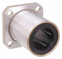 NB Linear Square Flange Mount Bearing: Single, SWK, 1 1/4 in ID, 3.125 in Flange Wd (MPN SWK20GUU). Key specifications — Material: Resin.
