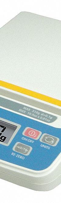 A&D WEIGHING Compact Bench Scale: 310 g Capacity, 0.1 g Readability, g/oz/ozt/t/tl, 0.1 g Linearity (MPN HT-300). Key specifications — Brand: A&D WEIGHING; Display Type: LCD.