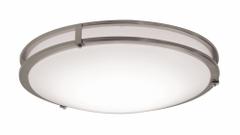 LED Flush Mount: 14 in Dia, Satin Nickel, 5 in Ht, 2,400 lm, 3000K/3500K/4000K, 27 W, 120V AC, Steel (MPN CAF14L5AJUDSN-BB). Key specifications — attr1262585: 120V AC; attr1262581: AFX INC.; attr1262597: Integrated LED; attr1262602: Yes; attr1262616: 3500K; attr1262619: Satin Nickel.