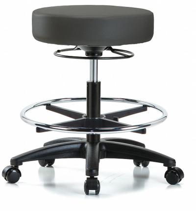 APPROVED VENDOR Cleanroom Stool: Vinyl, Ht Range 20 1/2 in to 28 in, 17 in Seat Wd, 17 in Seat Dp - Vinyl Lab Stools
