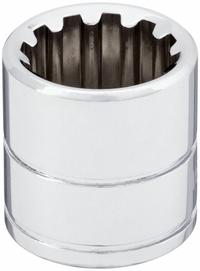 WESTWARD Socket: SAE, 3/8 in Drive Size, 9/16 in Socket Size, Spline, Std, Chrome, 1 in Overall Lg (MPN 33M341). Key specifications — attr1204417: WESTWARD; attr1204392: Chrome.