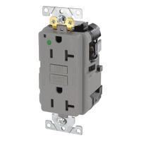 LEVITON Modular Receptacle: Hospital Grade Fed. Spec., Decorator Duplex, 5-20R, Gray, GFCI, 125V AC (MPN MGFN2-HGG)